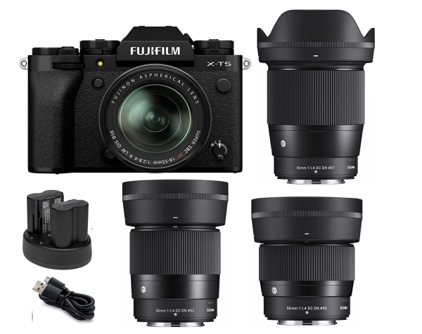 Fujifilm X-T5 Mirrorless Camera Body with XF18-55 (Black)