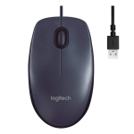 Logitech B100 Wired Right & Left Handed Optical USB Mouse, Black (4)