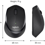Logitech M330 Silent Plus Wireless Optical Mouse, Black (2)